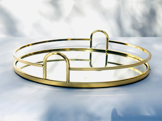 ROUND GOLD FRAME MIRROR BASE